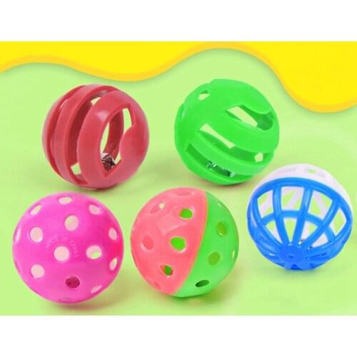 4PCS Legendog Random Color Cat Bell Ball Plastic Hollow out Interactive Cat Bell Toy Cat Toy Ball Training Toys Pet Accessories