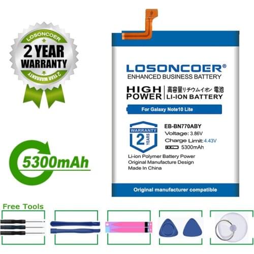 LOSONCOER Battery 5000mAh EB-BN770ABY Battery For Samsung Galaxy Note 10 Lite