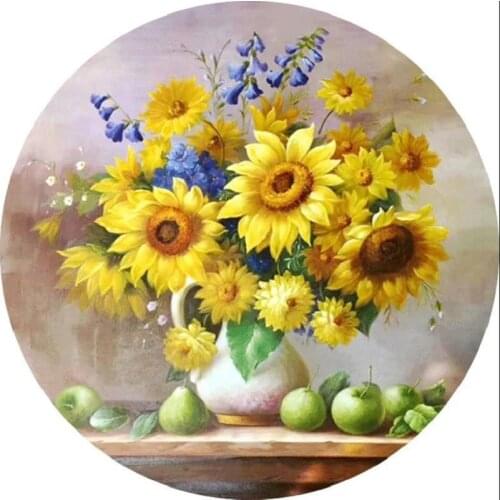 Diamond Painting Full Of Diamond Sunflower Round Flower Living Room Dining Room Bedroom DIY Hand-stitched Diamond Cross Stitch