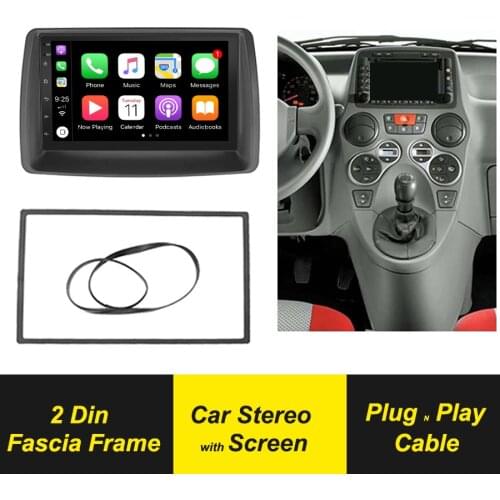 2 Din Car Multimedia Radio Fascia For FIAT Panda 2003-2012 DVD Stereo Panel Dash Mount Refitting GPS Navigation Android Player