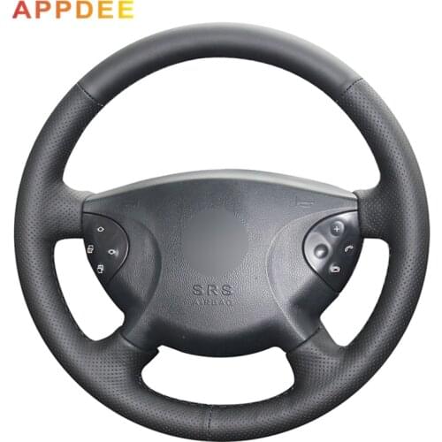 APPDEE Car Black artificial Leather Steering wheel cover for Mercedes Benz E63 W210 E240 E280 E320 2002 2003 2004 2005