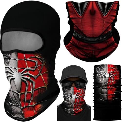 Army Balaclava Neck Gaiter Sport Bandana Tube Buff Scarf Deadpool Spider Cosplay Headband Halloween Cycling Face Mask Triangle