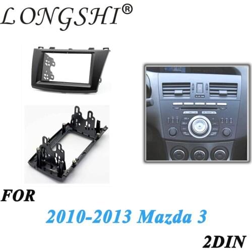 Free shippinp Radio Stereo Panel for 2010-2013 Mazda 3 Double DIN Fascia Dash Installation Trim Kit Face Plate Bezel 2din