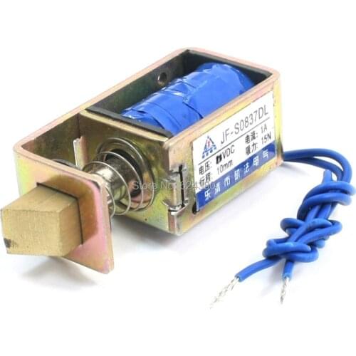 DC 6V 1A 10mm Stroke 15N Force Open Frame Type Magnet Solenoid Electromagnet for Electric Door Lock