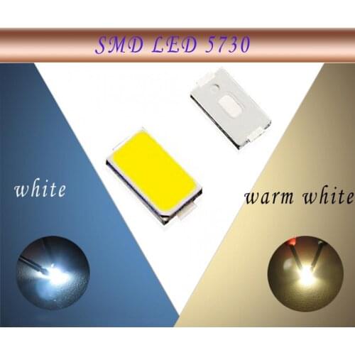 Evemodel SMD5730 100pcs 5730 SMD LED Bright White/ Warm White LEDs NEW 1/35 model train railway modeling