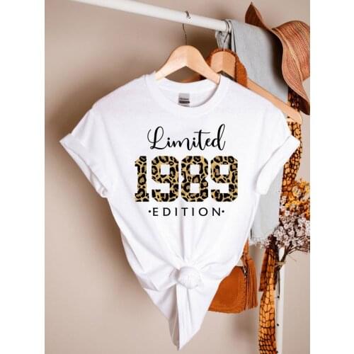 Limited Edition 1989 Shirt 32nd Birthday Gift Funny Graphic 100%Cotton Women Short Sleeve Tees Plus Size O Neck Female Clothing