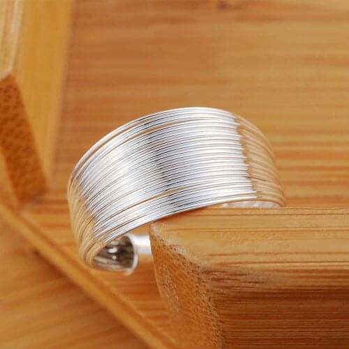 Hot 925 Sterling Silver Multi-line Rings For Women adjustable Fashion Wedding Party Christmas Gifts Charm Popular brands Jewelry