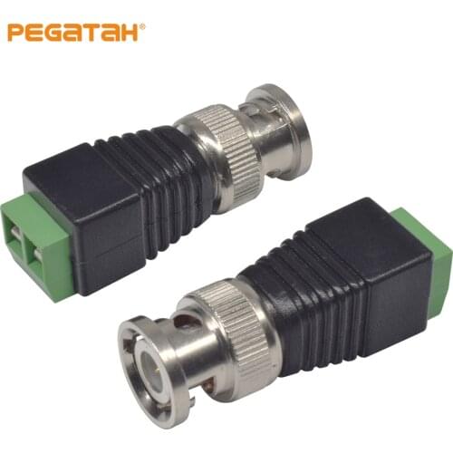 2PCS BNC Connector for AHD Camera CVI Camera TVI Camera CCTV Camera Coaxial/Cat5/Cat6 BNC Cable Connector Adapter Test Converter