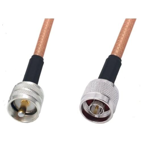 N Male To UHF PL259 Male RG400 Cable Double Shielded Copper Braid Coax Low Loss Jumper Cable 50ohm