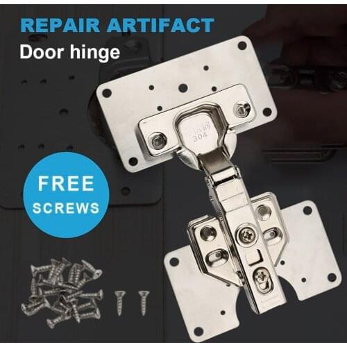 Cabinet Hinge Repair Plate Set with Hole Stainless Steel Drawer Furniture Corner Hardware Mending Repair Accessories ASD88