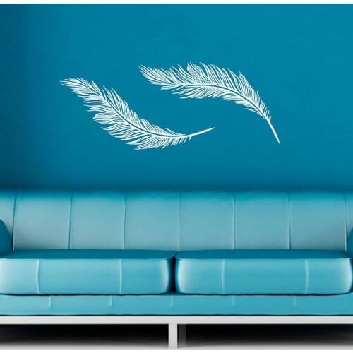 Feathers Wall Sticker - Pack of 2 Feather Wall Decals home decoration accessories for living room E541