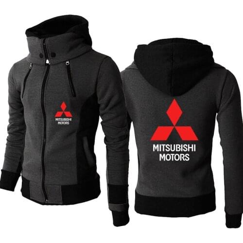 New Casual Thicken Mens Jackets Mitsubishi car logo print warm cotton mens clothes high quality Casual style Hooded jacket top