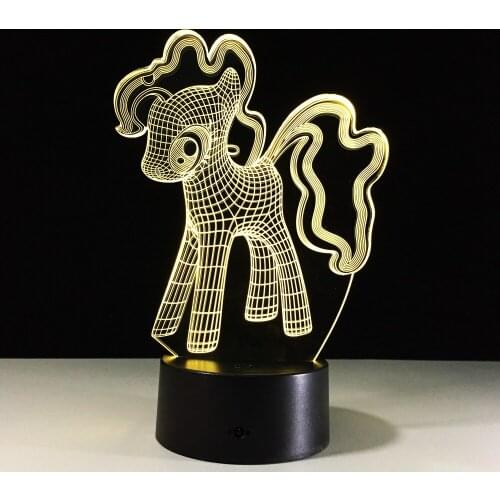 Novelty Horse 3D Lamp LED USB 3D Night Lights 7 Colors Remote Touch Switch Aniamal Desk Table Lamp Childrens Room Toy Lights