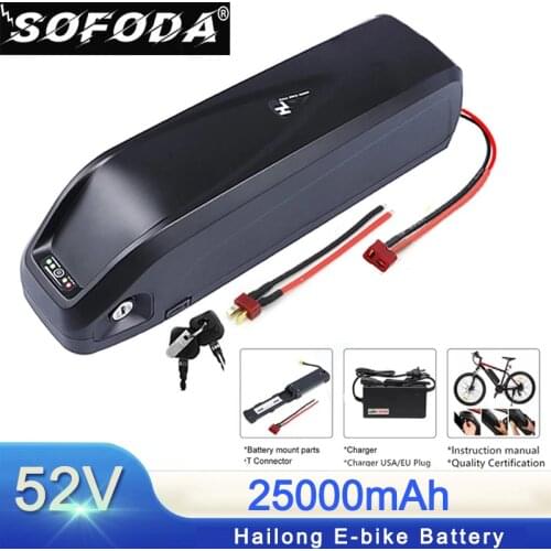 Original 52V Battery 25AH 52V Ebike Battery Hailong Electric Bike Battery 30A 500W750W 1000W 18650 Cell BBS02 BBS03 BBSHD Bafang