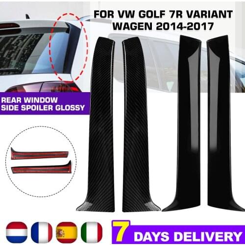 Pair Rear Window Side Spoiler canard canards Splitter Glossy For VW Golf 7 R Variant Wagen 2014-2017 Gloss Black/Carbon Look