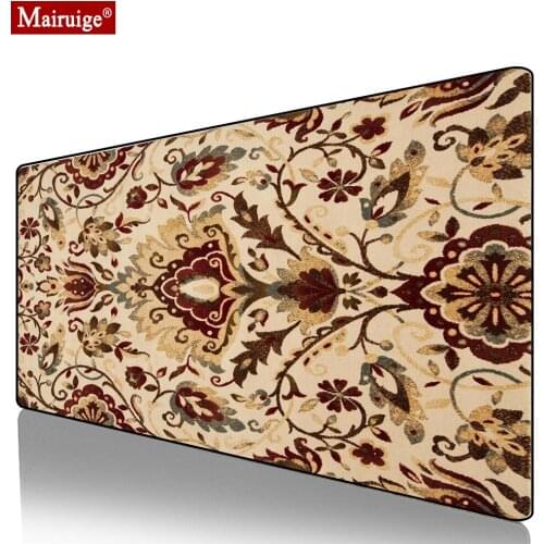 Persian Rug Flower Mouse Pad XL Gamer Desk Mat Large Keyboard Pad Moroccan Carpet Computer PC Padmouse Gaming MousePad 900x400mm