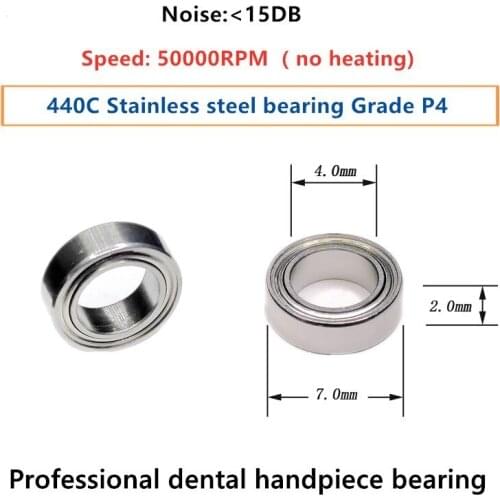 20pcs Dental Handpiece bearing SMR74 4x7x2mm P4 stainless steel bearing for KAVO WH NSK 20:1 planter 50000rpm no heating