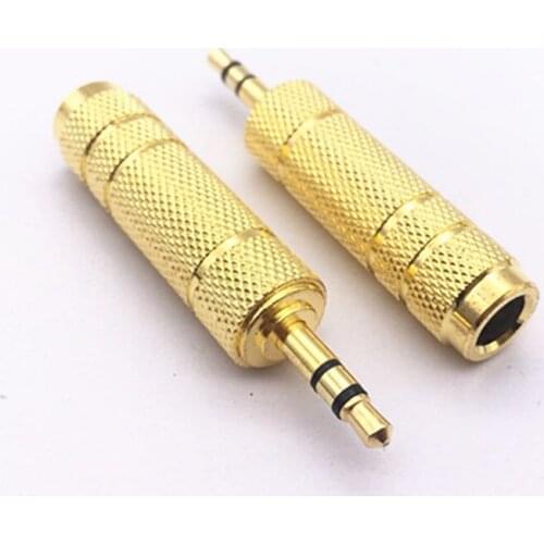 2pcs Gold-plated 3.5 Male To 6.35 Female Adapter Audio Plug Microphone Large To Small 3.5 To 6.5 Audio Converter