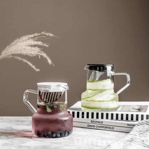 Simple Style Can Be Heated By fire High Borosilicate Glass Teapot With Stainless Steel Strainer Water Tea Juice Bottle Teapot