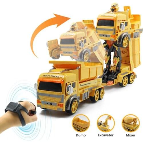 RC Transform Car Robot Toy Dump Truck Excavator Gesture Remote Control Gift Toys for Kids Toys for Boys GW130 VS Dropship