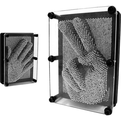 Magic Pin Print Needle Clone Art Hand Sculpture Rectangular Metal Pin Art Game Set 3D Pin Hand Print Early Modal Educational Toy