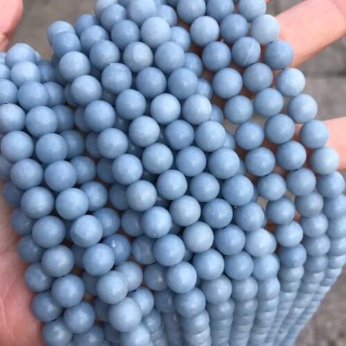 High quality Natural Stone Beads Angelite Loose Spacer Beads For Jewelry Making 6 8 10 12mm Strand 15" Diy Bracelet Necklace