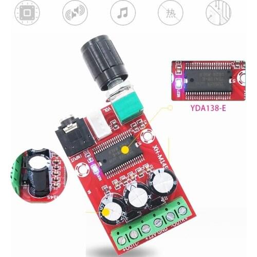 YDA138-E 12W+12W DC 12V original high resolution digital amplifier in class D audio amplifiers