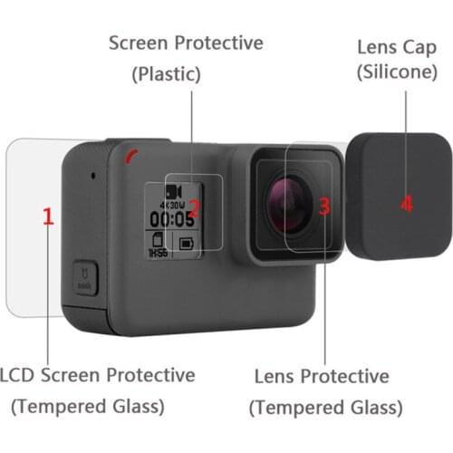 Tempered Glass Film LCD HD Screen Protector Dustproof Protective film for GoPro HERO 7 6 5 Action Camera Accessories