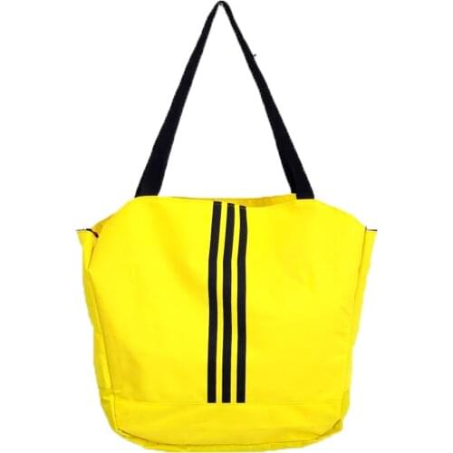 Yellow-Women 'S Shoulder, Sports Casual Bag, 3 Striped, Solid Stitching, Quality Fabric, Comfortable, wide, Zipper and Inside Pockets, Modern