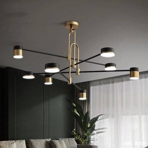 Gold Black Metal Iron Chandelier For Home Living Room Decoration Nordic Style 4/6/8 Heads Led Hanging Ceiling Light Industrial