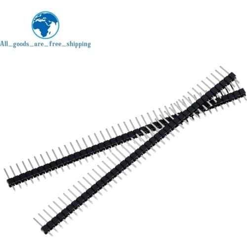 10pcs TZT 40 Pin 1x40 Single Row Male 2.54 Breakable Pin Header Connector Strip for Arduino Black