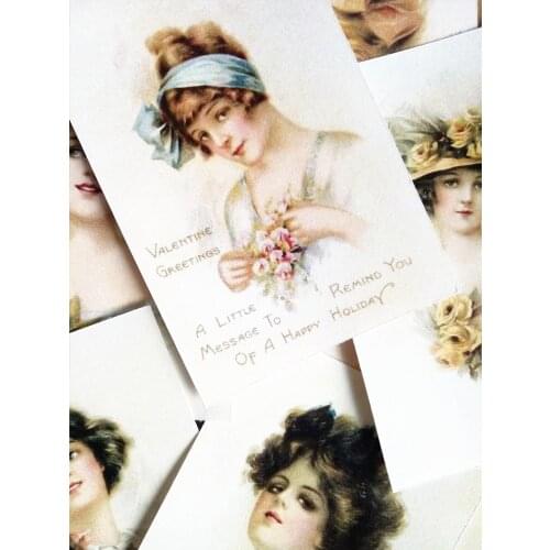 16pcs Western retro woman stickers, Victorian goddess oil painting stickers, Diary Ablum Scrapbook Label Stationery Journal