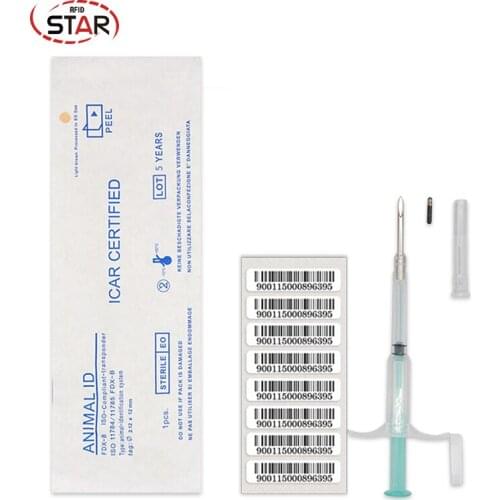 30pcs) 2.12*12mm RFID 13.56mhz NFC bio-glass tag high quality Pet Animal NFC Microchips Syringe with Ntag216 ISO14443A standard