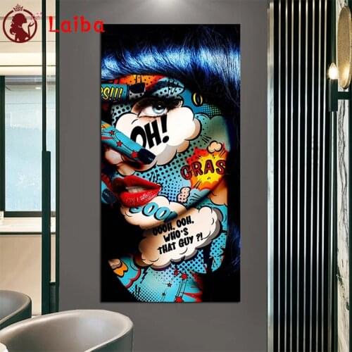 DIY Diamond Painting Modern graffiti art, sexy red lips woman Full Square Diamond sale Cross Stitch sets Mosaic Handmade Gift