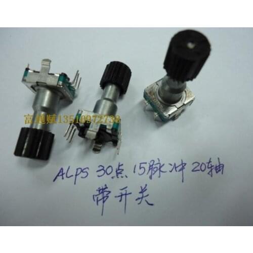 [BELLA]Authentic Japanese ALPS encoder EC11-30 Bit 15 rotary encoder with switch handle pulse length 20mm--10PCS/LOT
