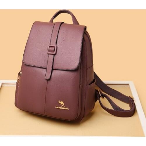 Brand Leather Women Backpack Texture Backpack Lychee Pattern Embossed Large-capacity Backpack Fashion School Bags Travel Bag
