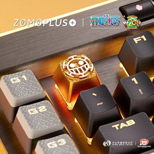 Key cap ONE PIECE mechanical keyboards keycap personality design,ONE PIECE Trafalgar·Law Cherry MX axis aluminum alloy keycaps