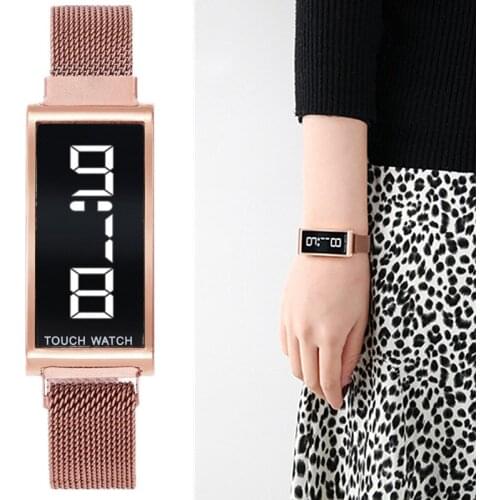 Plush Women Magnetic Bracelet Watches Rose Gold LED Digital Watch Women Wristwatch Ladies Clock Relogio Feminino Reloj Mujer
