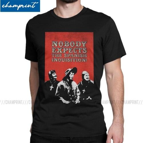 Nobody Expects The Spanish Inquisition Mens T Shirt Monty Python and the Holy Grail Cotton Clothing Vintage Printed T-Shirts