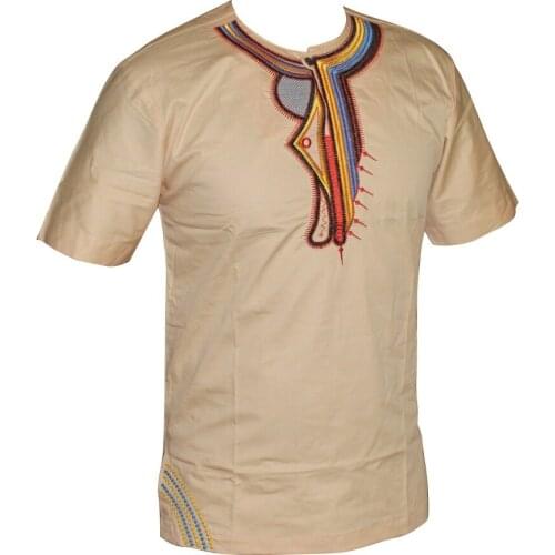 Dashiki t-shirt New African Short Sleeve Hippie Vintage Fancy Haute Tribal Embroidery Tops 2020 kurta men clothes