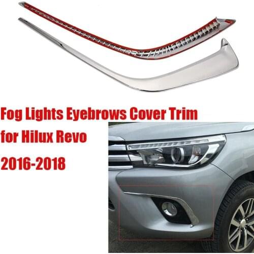 Chrome Fog Lights Eyebrows Cover Trims Wind Knife for Toyota Hilux Revo 2016-2018 Exterior Car Accessories Car Styling