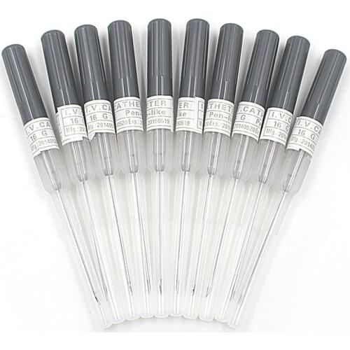10pcs Sterilized Body Piercing Needles I.V Catheter 14G 16G 18G 20G 22G auge Grey Sewing Needles with Box Piercing Tool Kit