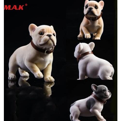 JXK028 1/6 Scale Planted Hair French Bulldog Dog Cute Pet Animal Figure Model Toy Scene Decoration Accessories