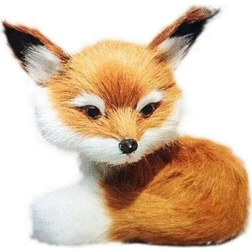 Small Simulation Fox Plush Toy Cute Mini Stuffed Animal Plush Little Sitting Fox for Kids Birthday Gift
