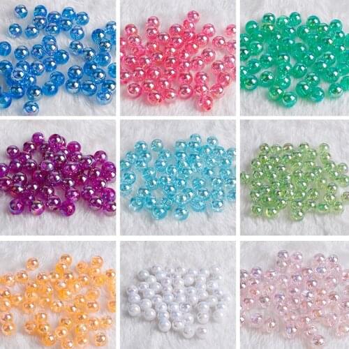 Fashion 8mm 50pcs acrylic beads candy color charms DIY for women necklace bracelet earring Findings Jewelry Gift Accessories