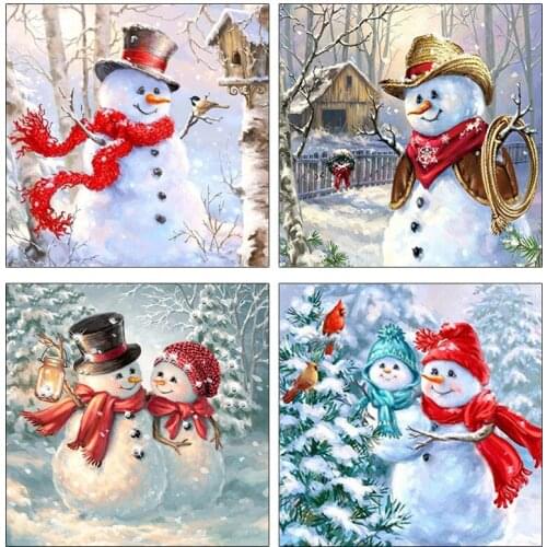 Diamond Painting Full Square Santa Claus Snowman Picture Rhinestones Diamond Embroidery Full Set Christmas Decorations For Home