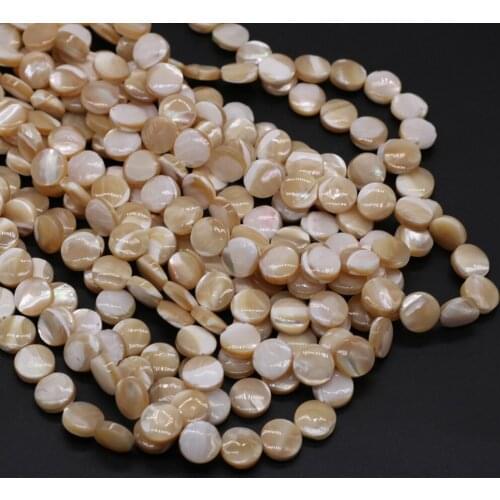 Natural Trochus Shell Beads Coin Wafer Mother of Pearl Loose Beads for Handmade Necklace Bracelet Jewelry DIY Making Accessories