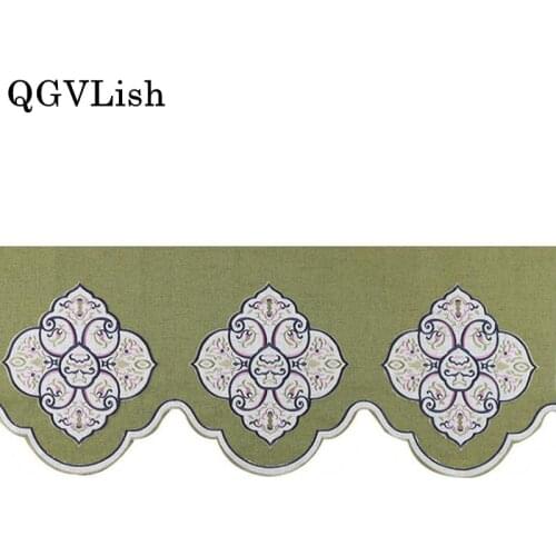 QGVLish 60cm Wide Embroidered Short Curtain Fabrics DIY Valance Stage Bedroom Living Room Sofa Window Decor Curtain Accessories