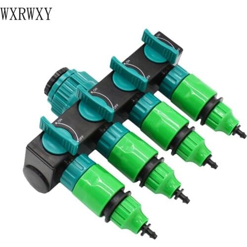 Wxrwxy Garden hose splitter water pipe 4 way tap garden tap connector 4/7 mm cranes hose irrigation 8/11 mm 1pcs