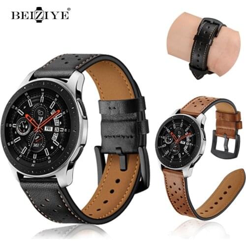22mm Leather strap for Samsung Galaxy watch 3 45mm smartwatch bracelet version Black Brown Band for Huawei GT 2-2e-pro 46mm band